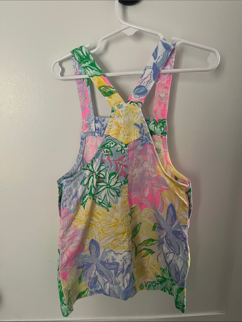 Lilly Pulitzer Girls Floral Patchwork Overall Dress - Pink, Green, Yellow - Picture 4 of 4